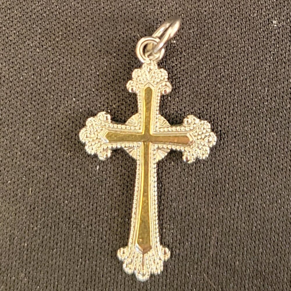 925 Sterling Silver vintage Cross Crucifix Pendant Necklace Jewelry